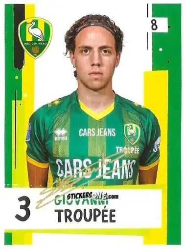 Figurina Giovanni Troupée - Eredivisie Voetbal plaatjes 2019 n. 8 - Albert Heijn
