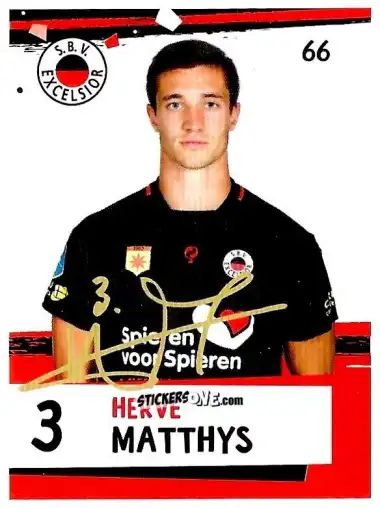 Sticker Hervé Matthys - Eredivisie Voetbal plaatjes 2019 n. 66 - Albert Heijn
