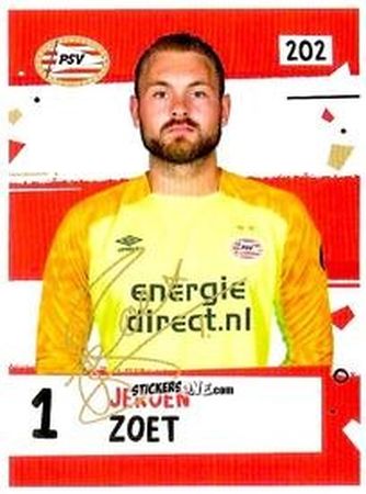 Sticker Jeroen Zoet - Eredivisie Voetbal plaatjes 2019 n. 202 - Albert Heijn
