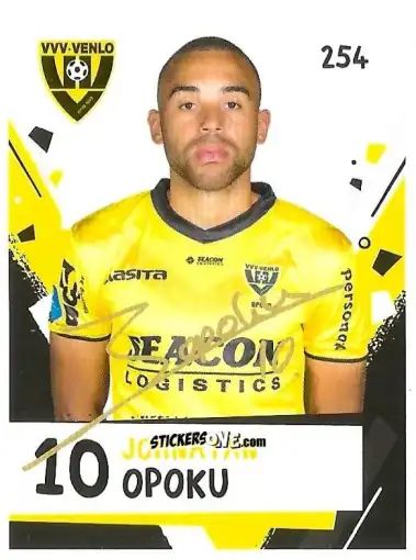 Sticker Johnatan Opoku - Eredivisie Voetbal plaatjes 2019 n. 254 - Albert Heijn

