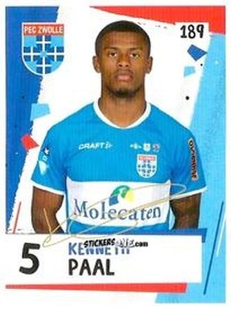 Sticker Kenneth Paal - Eredivisie Voetbal plaatjes 2019 n. 189 - Albert Heijn
