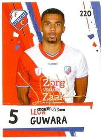 Sticker Leon Guwara - Eredivisie Voetbal plaatjes 2019 n. 220 - Albert Heijn
