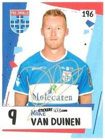 Sticker Mike van Duinen - Eredivisie Voetbal plaatjes 2019 n. 196 - Albert Heijn
