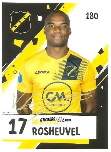 Sticker Mikhail Rosheuvel - Eredivisie Voetbal plaatjes 2019 n. 180 - Albert Heijn
