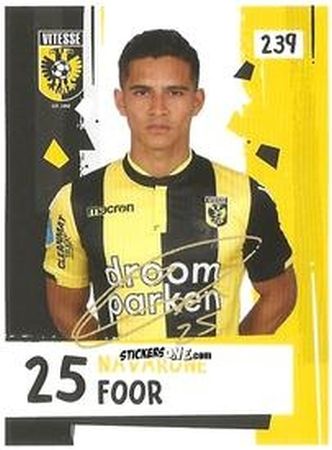 Sticker Navarone Foor - Eredivisie Voetbal plaatjes 2019 n. 239 - Albert Heijn
