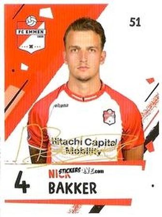 Cromo Nick Bakker - Eredivisie Voetbal plaatjes 2019 n. 51 - Albert Heijn

