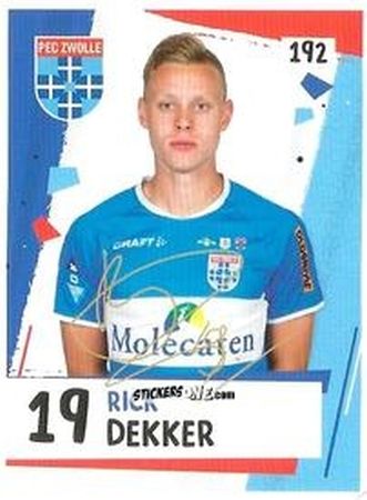 Sticker Rick Dekker - Eredivisie Voetbal plaatjes 2019 n. 192 - Albert Heijn

