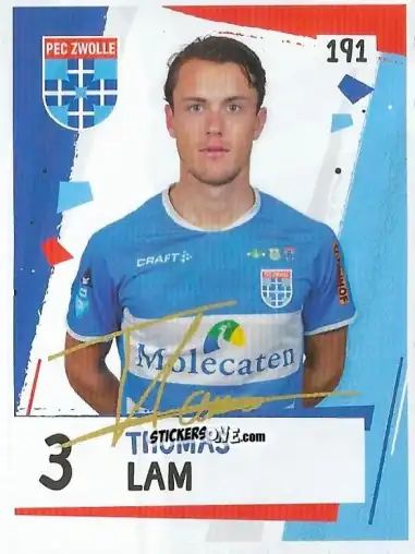 Sticker Thomas Lam - Eredivisie Voetbal plaatjes 2019 n. 191 - Albert Heijn
