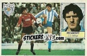 Cromo 13bis Micanovic (C.D. Málaga, 2 jugadores, double imagen)