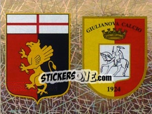 Sticker Scudetto Genoa/Giulianova (a/b) - Calciatori 2005-2006 n. 672 - Panini