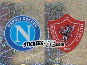 Sticker Scudetto Napoli/Perugia (a/b) - Calciatori 2005-2006 n. 714 - Panini