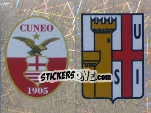 Sticker Scudetto Cuneo/Ivrea (a/b) - Calciatori 2005-2006 n. 724 - Panini