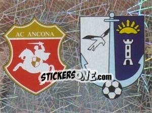 Sticker Scudetto Ancona/Bellaria Igea Marina (a/b) - Calciatori 2005-2006 n. 731 - Panini