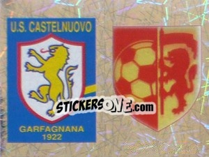 Sticker Scudetto Castelnuovo Garfagnana/Castel San Pietro (a/b) - Calciatori 2005-2006 - Panini