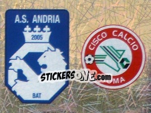 Sticker Scudetto Andria Bat/Cisco Roma (a/b) - Calciatori 2005-2006 n. 740 - Panini