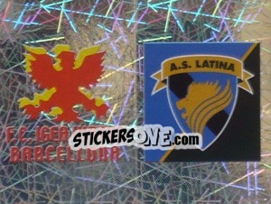Sticker Scudetto Igea Virtus/Latina (a/b) - Calciatori 2005-2006 n. 742 - Panini