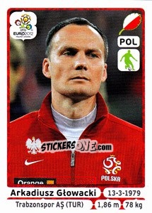 Sticker Arkadiusz Głowacki - UEFA Euro Poland-Ukraine 2012 - Panini