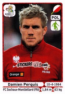 Sticker Damien Perquis - UEFA Euro Poland-Ukraine 2012 n. 58 - Panini