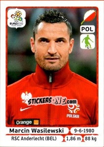 Sticker Marcin Wasilewski - UEFA Euro Poland-Ukraine 2012 n. 60 - Panini