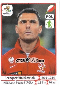 Sticker Grzegorz Wojtkowiak - UEFA Euro Poland-Ukraine 2012 n. 61 - Panini