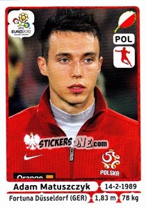 Sticker Adam Matuszczyk - UEFA Euro Poland-Ukraine 2012 - Panini