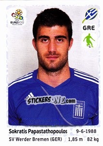 Cromo Sokratis Papastathopoulos - UEFA Euro Poland-Ukraine 2012 - Panini