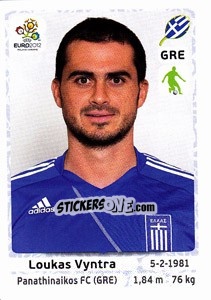 Sticker Loukas Vyntra - UEFA Euro Poland-Ukraine 2012 n. 88 - Panini