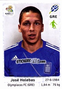 Sticker José Holebas - UEFA Euro Poland-Ukraine 2012 n. 89 - Panini