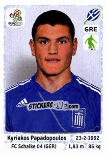 Sticker Kyriakos Papadopoulos - UEFA Euro Poland-Ukraine 2012 n. 90 - Panini