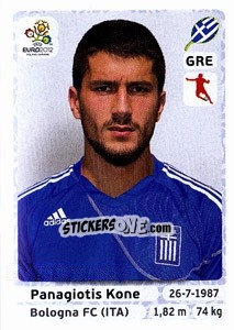 Sticker Panagiotis Kone - UEFA Euro Poland-Ukraine 2012 n. 96 - Panini