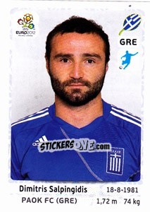 Sticker Dimitris Salpingidis - UEFA Euro Poland-Ukraine 2012 - Panini