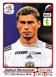 Sticker Aleksei Berezutski - UEFA Euro Poland-Ukraine 2012 - Panini