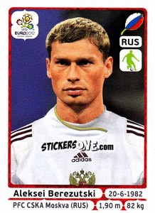 Sticker Aleksei Berezutski - UEFA Euro Poland-Ukraine 2012 n. 117 - Panini