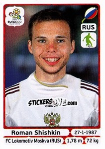 Sticker Roman Shishkin - UEFA Euro Poland-Ukraine 2012 - Panini
