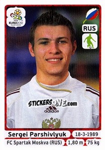 Sticker Sergei Parshivlyuk - UEFA Euro Poland-Ukraine 2012 n. 120 - Panini
