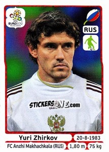 Sticker Yuri Zhirkov - UEFA Euro Poland-Ukraine 2012 n. 121 - Panini