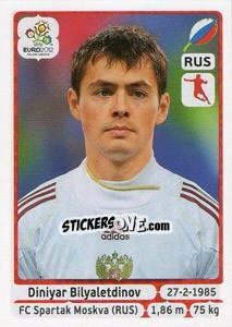 Sticker Diniyar Bilyaletdinov - UEFA Euro Poland-Ukraine 2012 n. 127 - Panini