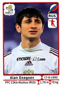 Sticker Alan Dzagoev - UEFA Euro Poland-Ukraine 2012 n. 128 - Panini