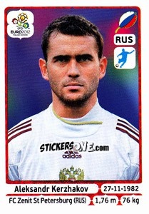 Sticker Aleksandr Kerzhakov - UEFA Euro Poland-Ukraine 2012 n. 130 - Panini