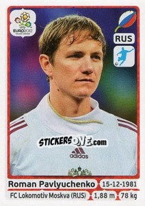 Sticker Roman Pavlyuchenko - UEFA Euro Poland-Ukraine 2012 n. 131 - Panini