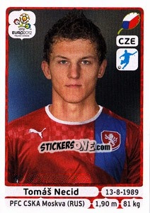 Sticker Tomáš Necid - UEFA Euro Poland-Ukraine 2012 n. 160 - Panini