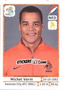 Sticker Michel Vorm - UEFA Euro Poland-Ukraine 2012 n. 172 - Panini