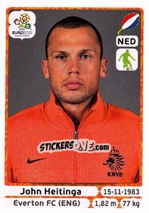 Sticker John Heitinga - UEFA Euro Poland-Ukraine 2012 n. 173 - Panini