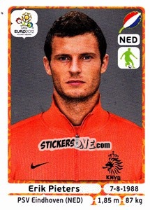 Sticker Erik Pieters - UEFA Euro Poland-Ukraine 2012 n. 176 - Panini