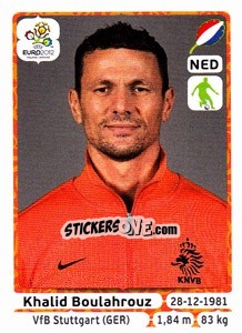 Sticker Khalid Boulahrouz - UEFA Euro Poland-Ukraine 2012 n. 177 - Panini