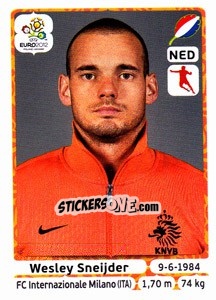 Sticker Wesley Sneijder - UEFA Euro Poland-Ukraine 2012 - Panini