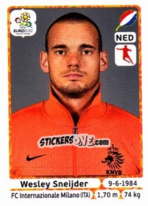 Sticker Wesley Sneijder - UEFA Euro Poland-Ukraine 2012 n. 182 - Panini