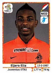 Sticker Eljero Elia - UEFA Euro Poland-Ukraine 2012 n. 185 - Panini
