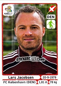 Sticker Lars Jacobsen - UEFA Euro Poland-Ukraine 2012 - Panini