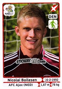 Sticker Nicolai Boilesen - UEFA Euro Poland-Ukraine 2012 n. 206 - Panini